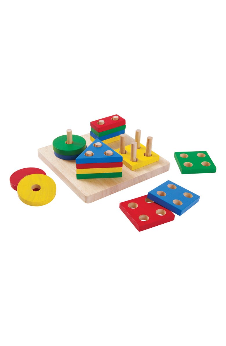 PlanToys<sup>®</sup> Geometric Sorting Board, Alternate, color, Assorted