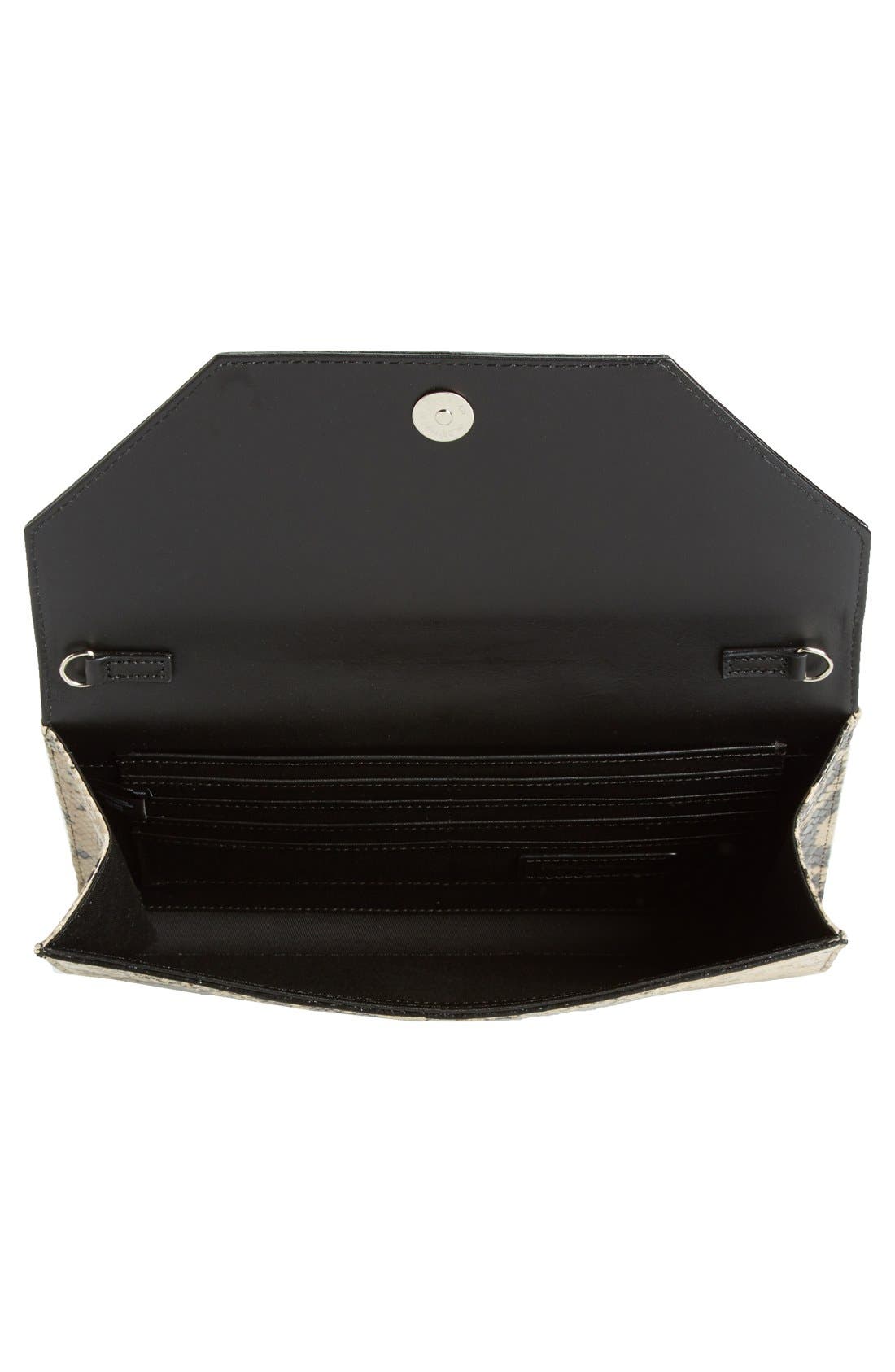 Angled Leather Day Clutch, Alternate, color, SNAKE