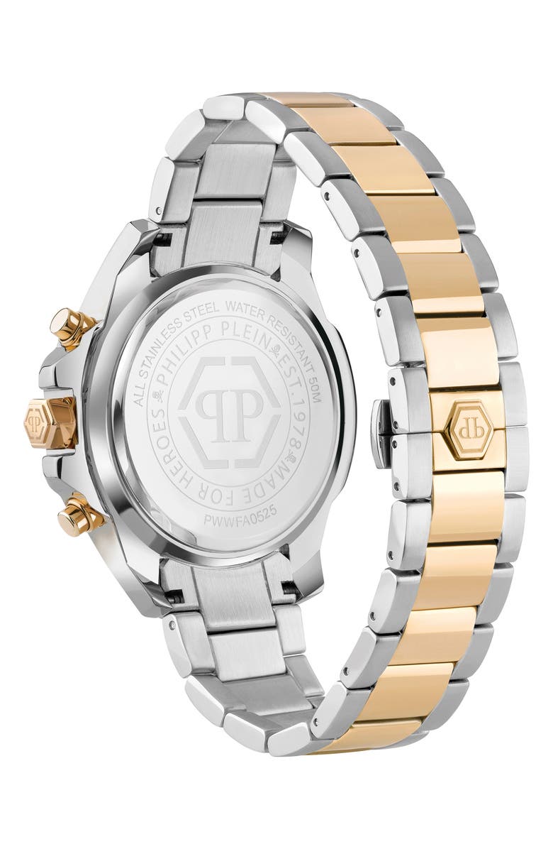 PHILIPP PLEIN The $kull Chronograph Two-Tone Bracelet Watch, 44mm, Alternate, color, Two Tone