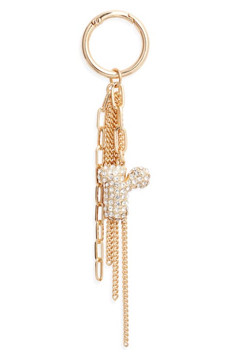 Pavé Crystal Inital Bag Charm