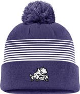 Nike Men's Nike Purple TCU Horned Frogs 2026 On-Field Peak Cuffed Knit Hat with Pom