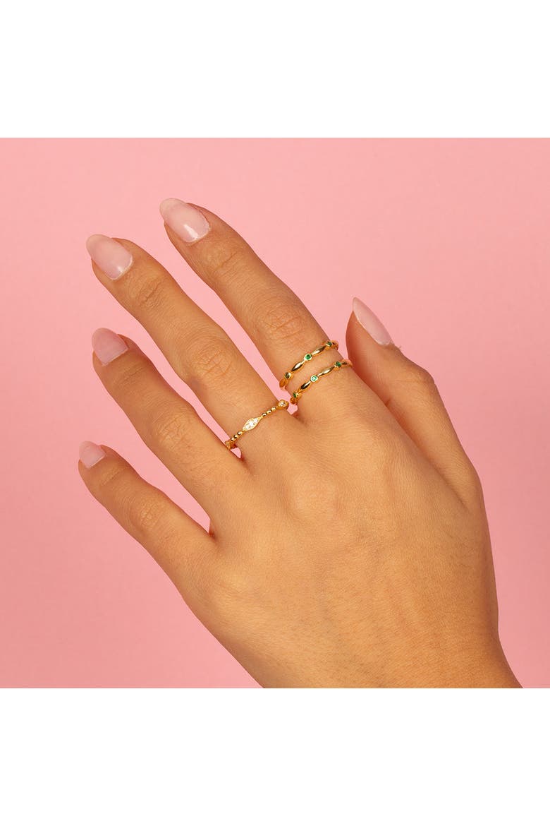 Pavé Beaded Marquise Ring, Alternate, color, Gold