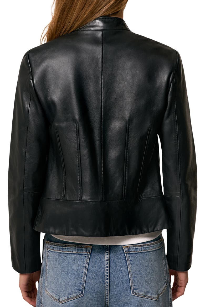 Allie Leather Jacket, Alternate, color, BLACK