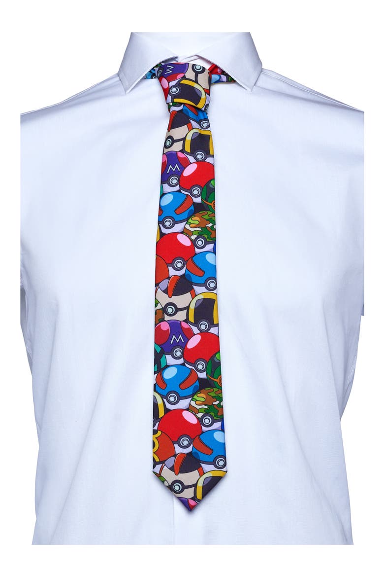 Pokeball Tie, Alternate, color, RED MULTI