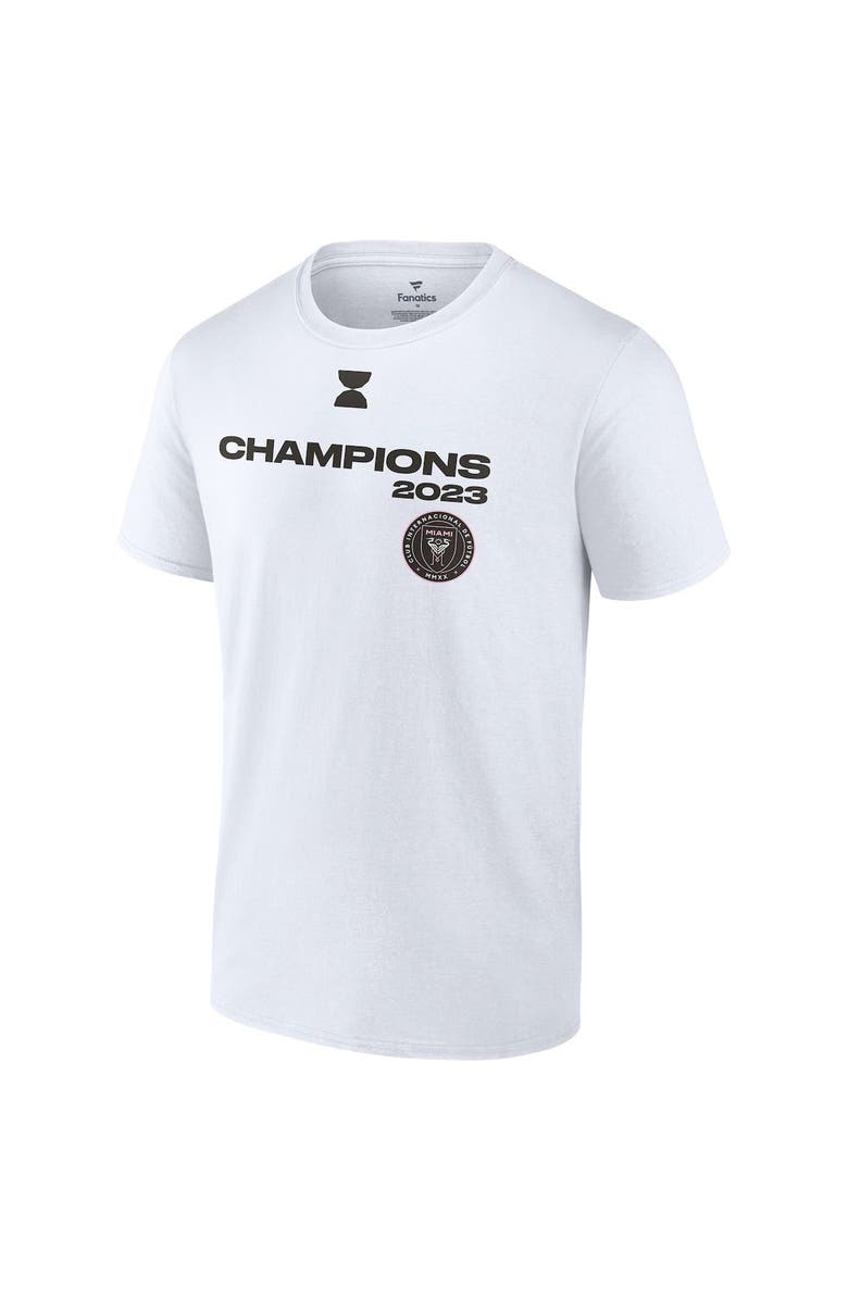 FANATICS Men's Fanatics Branded White Inter Miami CF 2023 Leagues Cup Champions Locker Room T-Shirt, Alternate, color, White