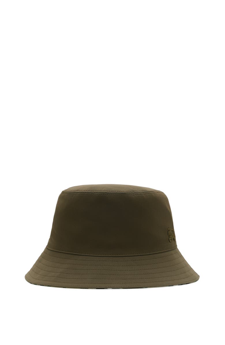 Burberry Reversible Gabardine Bucket Hat, Main, color, Juniper Green