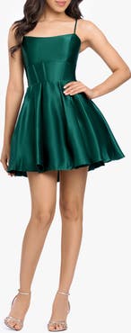 Blondie Nites Corset Back Satin Cocktail Minidress