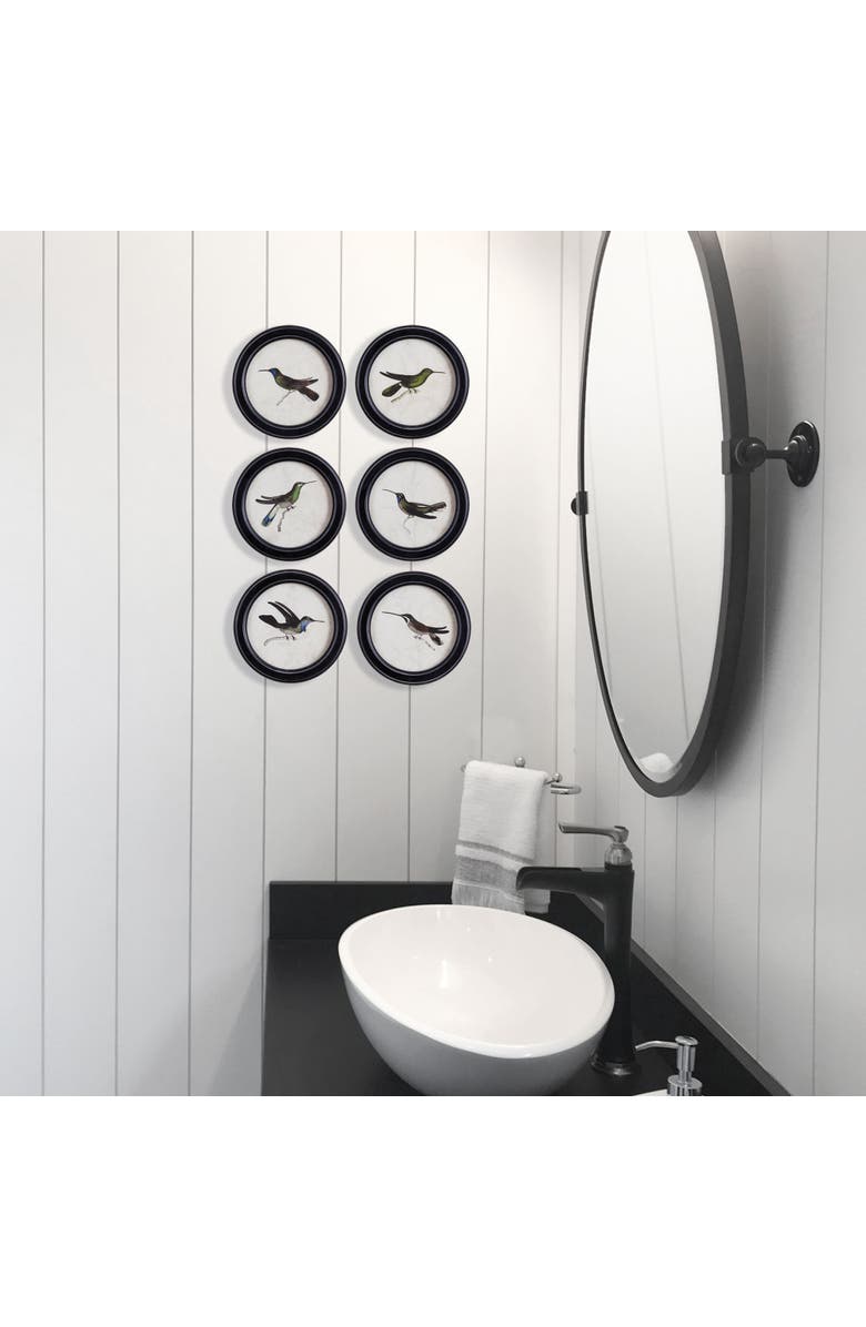 Napa Home & Garden Hummingbird Round Petite Prints Set of 6, Alternate, color, Black