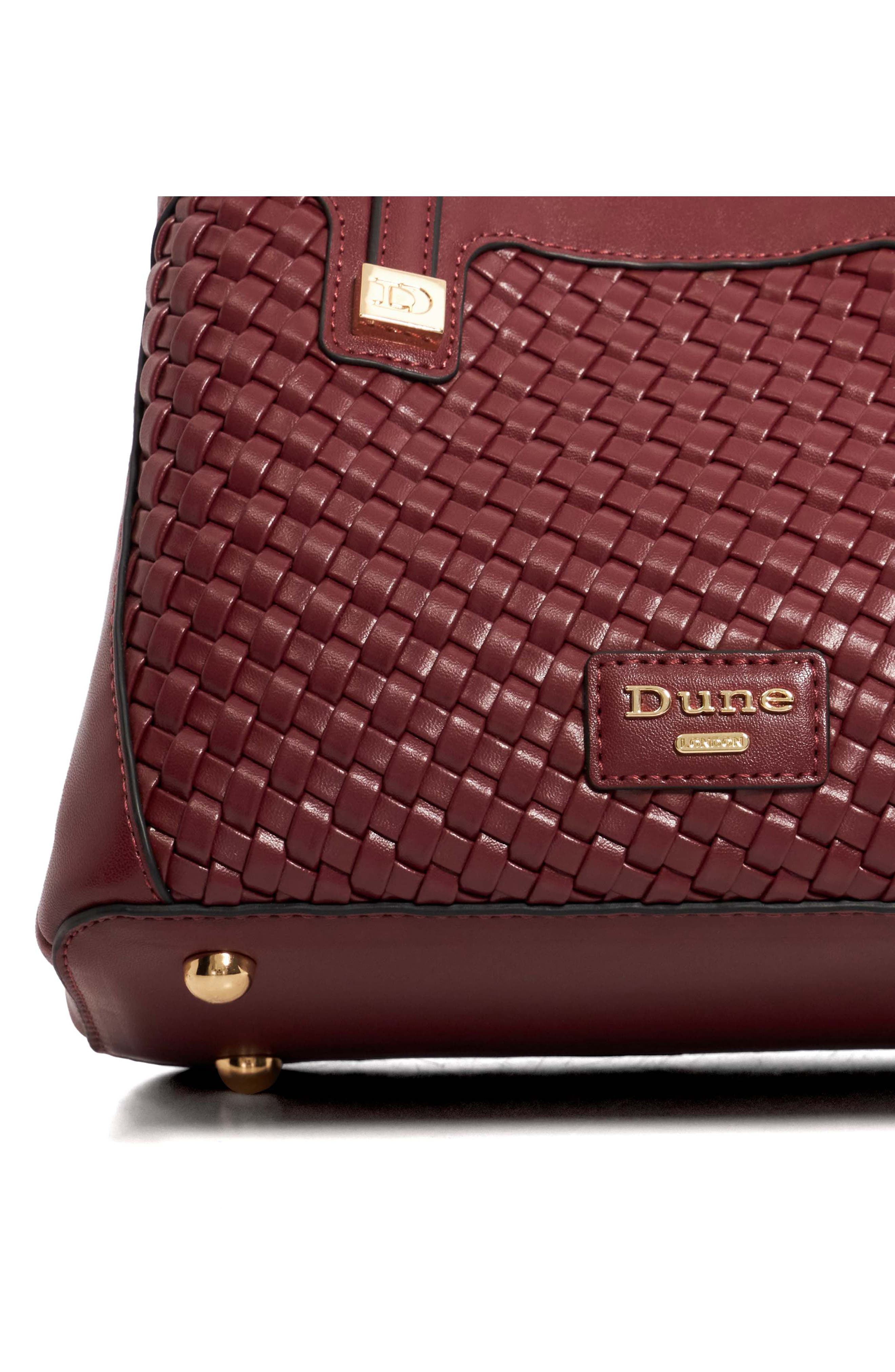 Dune London Deavie Woven Tote Bag, Alternate, color, Burgundy