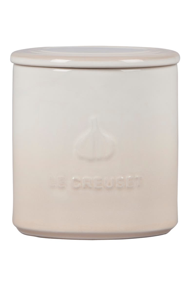 Stoneware Garlic Keeper, Main, color, MERINGUE