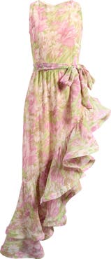 Elliatt Lacinda Ruffle Tie Waist Asymmetric Gown