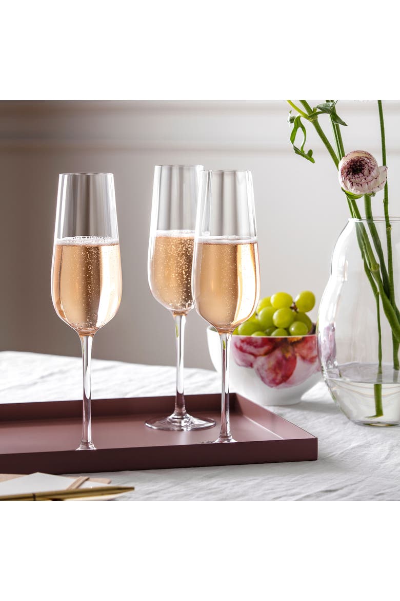 Rose Garden Flute Set of 4, Alternate, color, clear