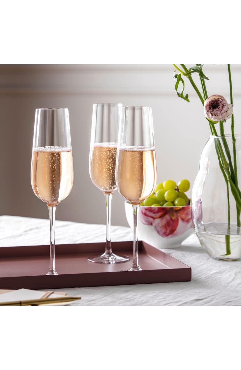 Villeroy & Boch Rose Garden Flute Set of 4, Alternate, color, Clear