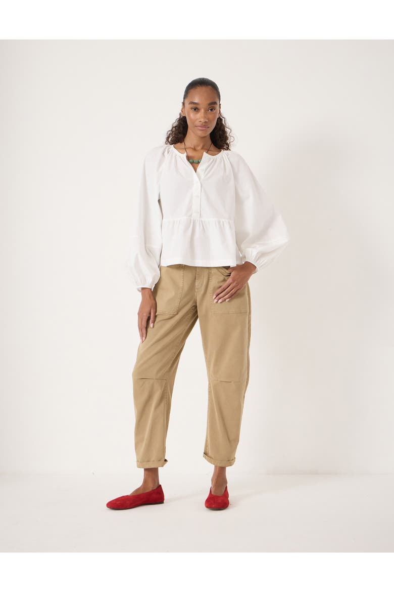 Beck Cotton Peplum Blouse, Alternate, color, White