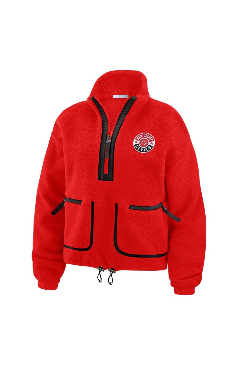 WEAR by Erin Andrews Women's WEAR by Erin Andrews Red New Jersey Devils Polar Fleece Half-Zip Jacket, Alternate, color, Red