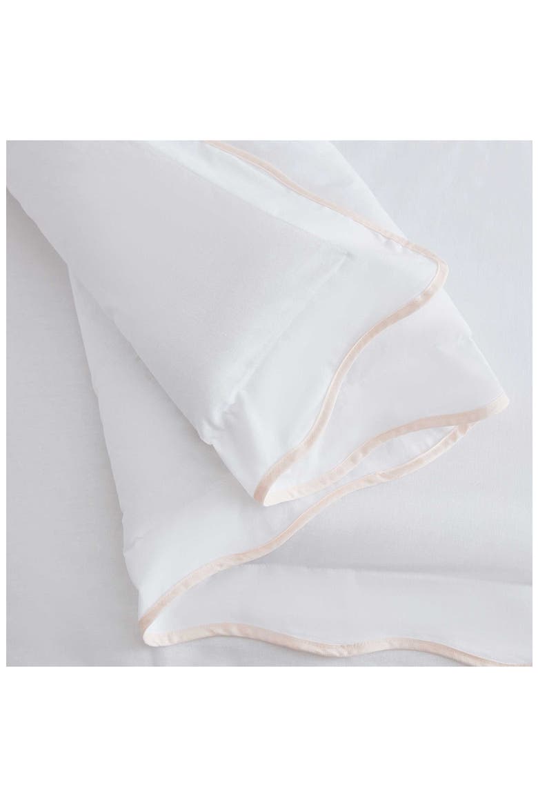 Simple Scallop Cotton Percale Comforter Set, Alternate, color, WHITE/ SOFT PINK