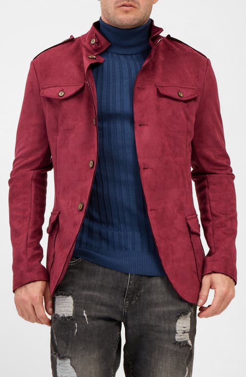 FAUX SUEDE SAFARI JACKET - CAM