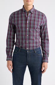 johnnie-O Battery Pane Plaid Performance Button-Down Shirt