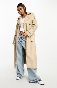 ASOS DESIGN Faux Leather Trench Coat