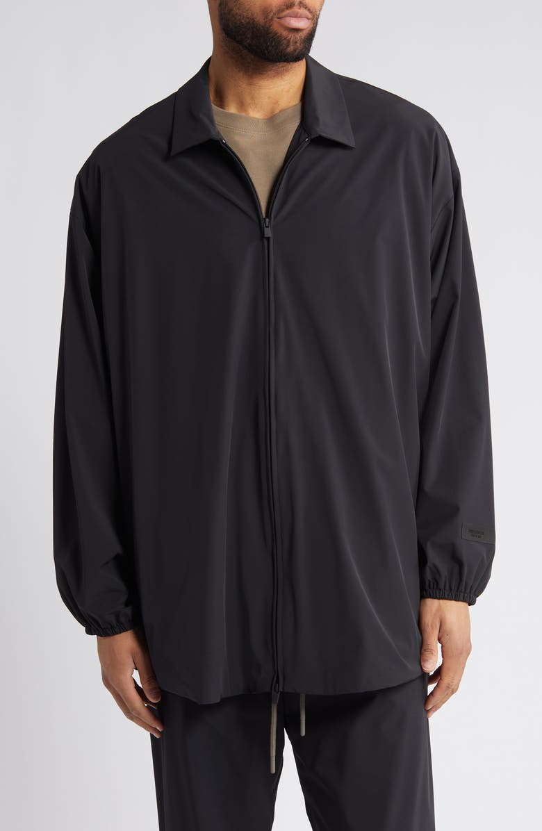 Fear of God Essentials Oversize Stretch Nylon Zip Jacket, Alternate, color, 