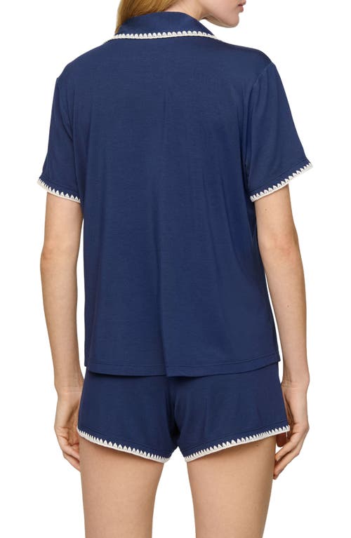 Eberjey Frida Relaxed Short Pajamas In Blue