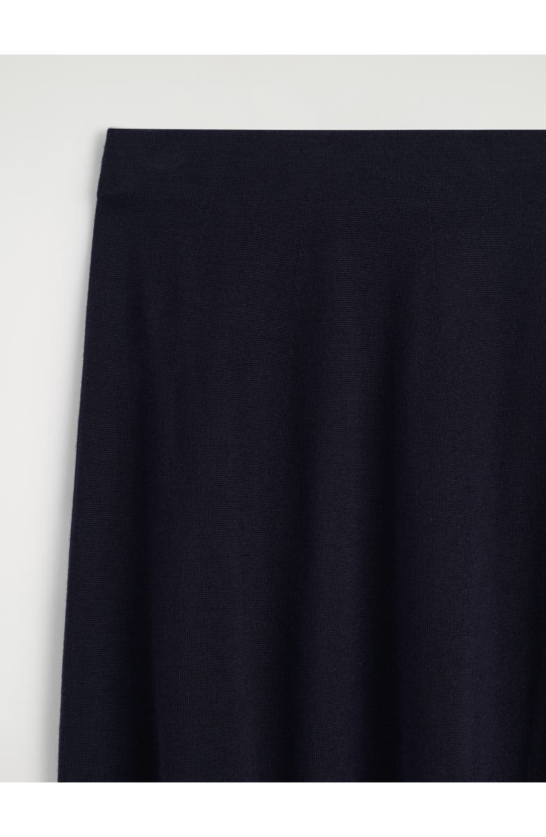 COS Rounded Merino Wool Midi Skirt, Alternate, color, Navy