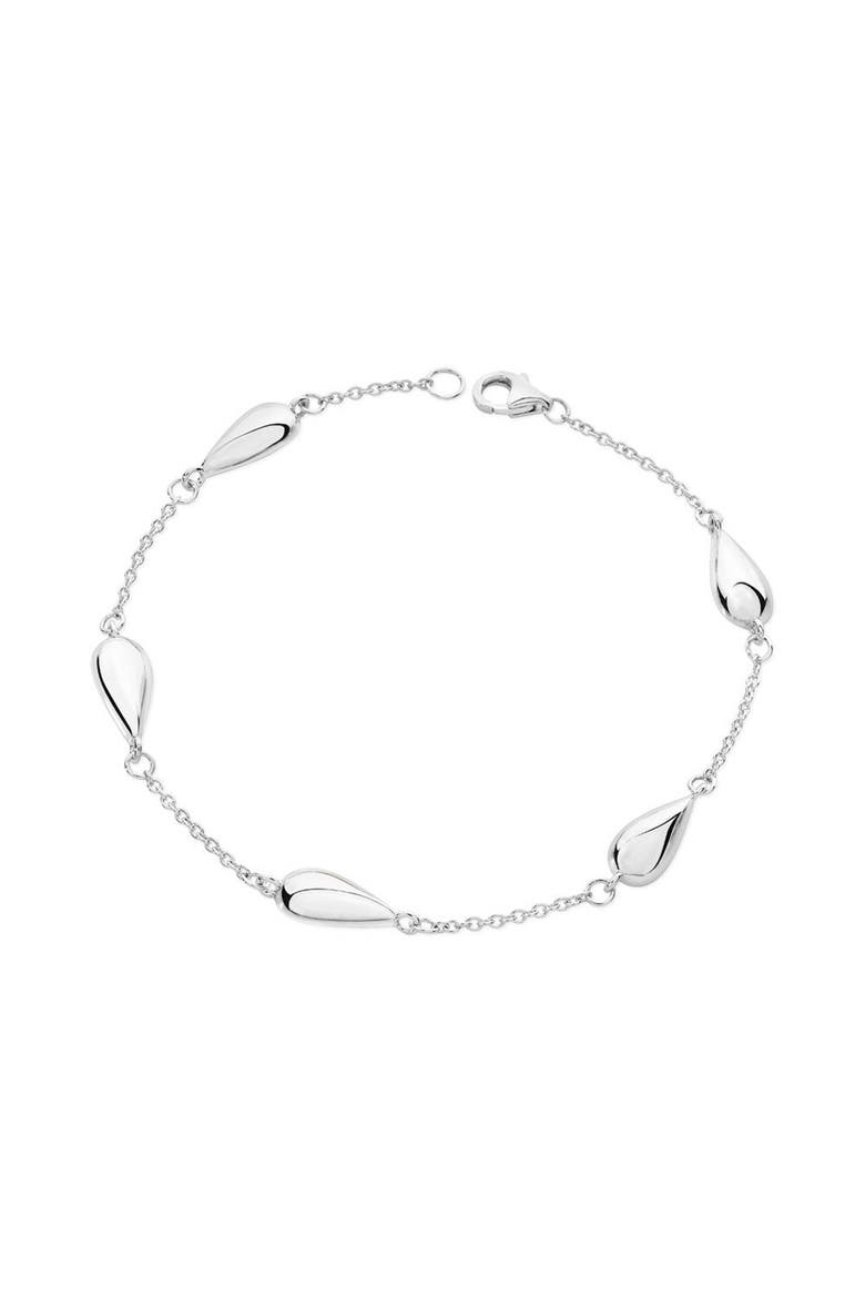 Station Tear Drop Bracelet, Main, color, Sterling Silver