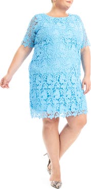 Nina Leonard Crochet Lace Sheath Dress