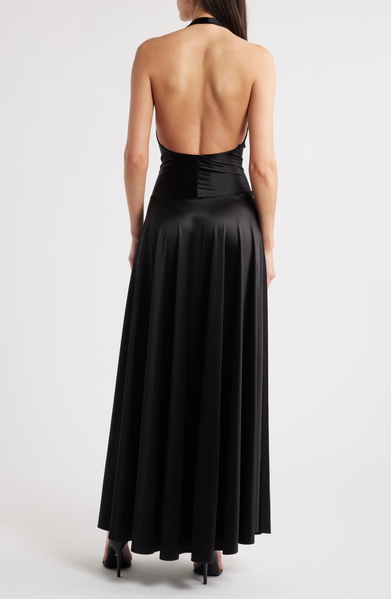 Delfi Collective Adora Halter Satin Gown, Alternate, color,