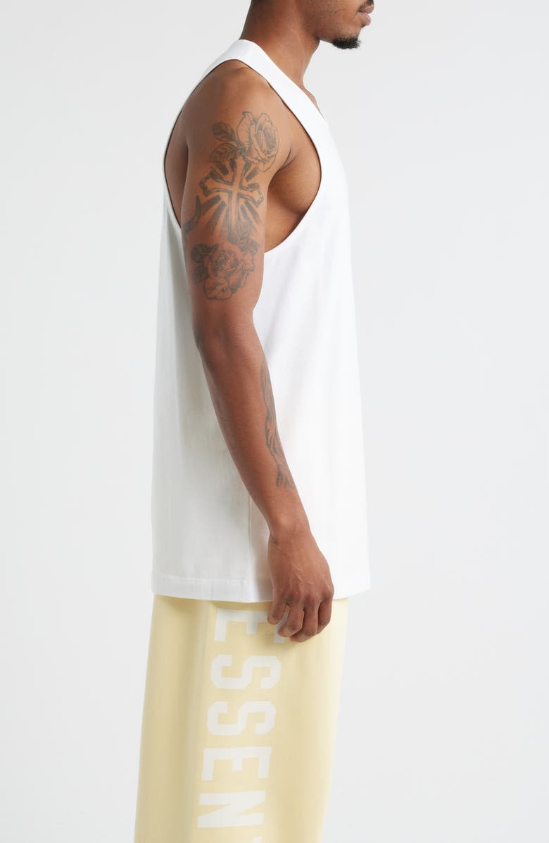 Fear of God Essentials Vintage Fit Logo Tank, Alternate, color, Bright White