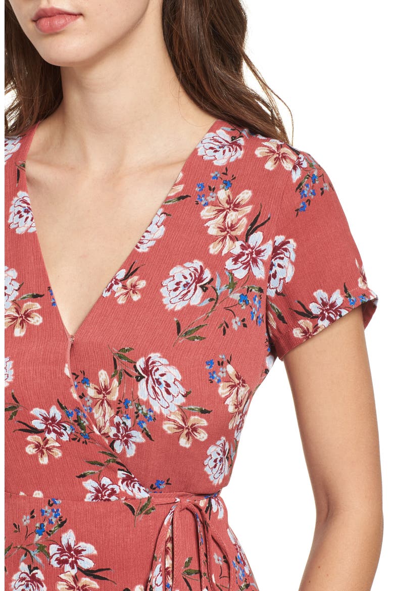 Olivia Wrap Dress, Alternate, color, DUSTY ROSE BLUE