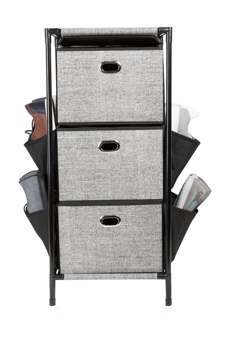 KENNEDY INTERNATIONAL Black Simplify 3 Tier Side Pocket Storage Drawer, Alternate, color, 