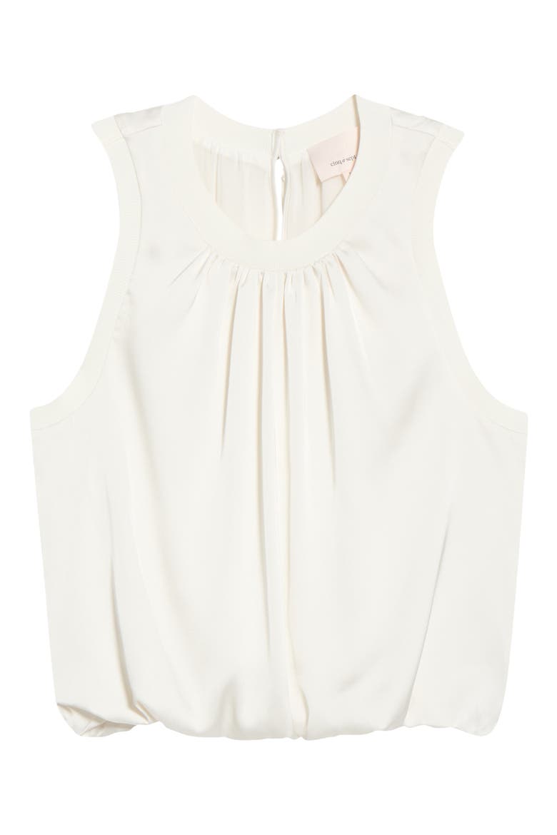Sleeveless Satin Top, Alternate, color, IVORY