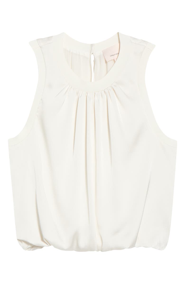 Cinq à Sept Sleeveless Satin Top, Main, color, Ivory