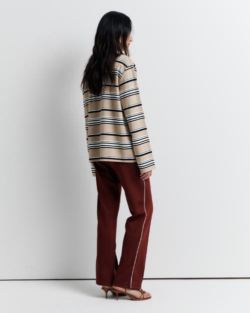 Romy The Brand Varsity Long Sleeve Tee In Brown