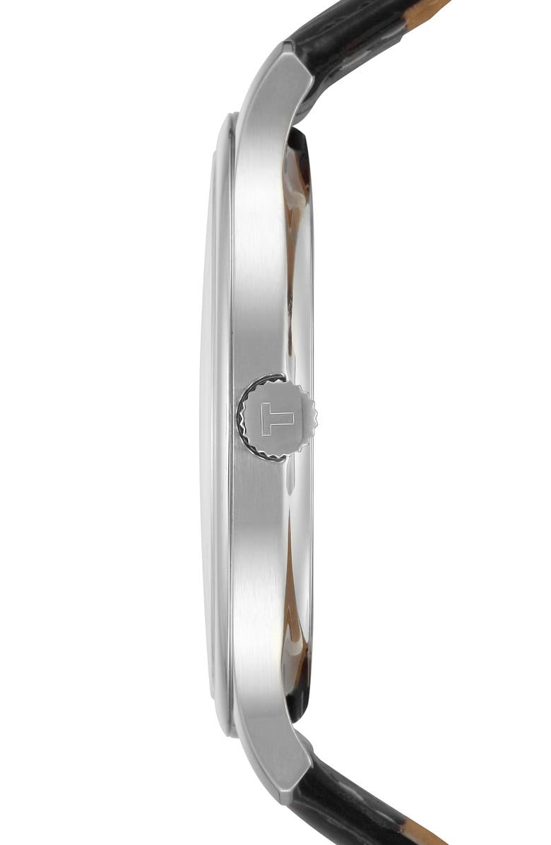 Tissot Tradition Leather Strap Watch, 42mm, Alternate, color, 