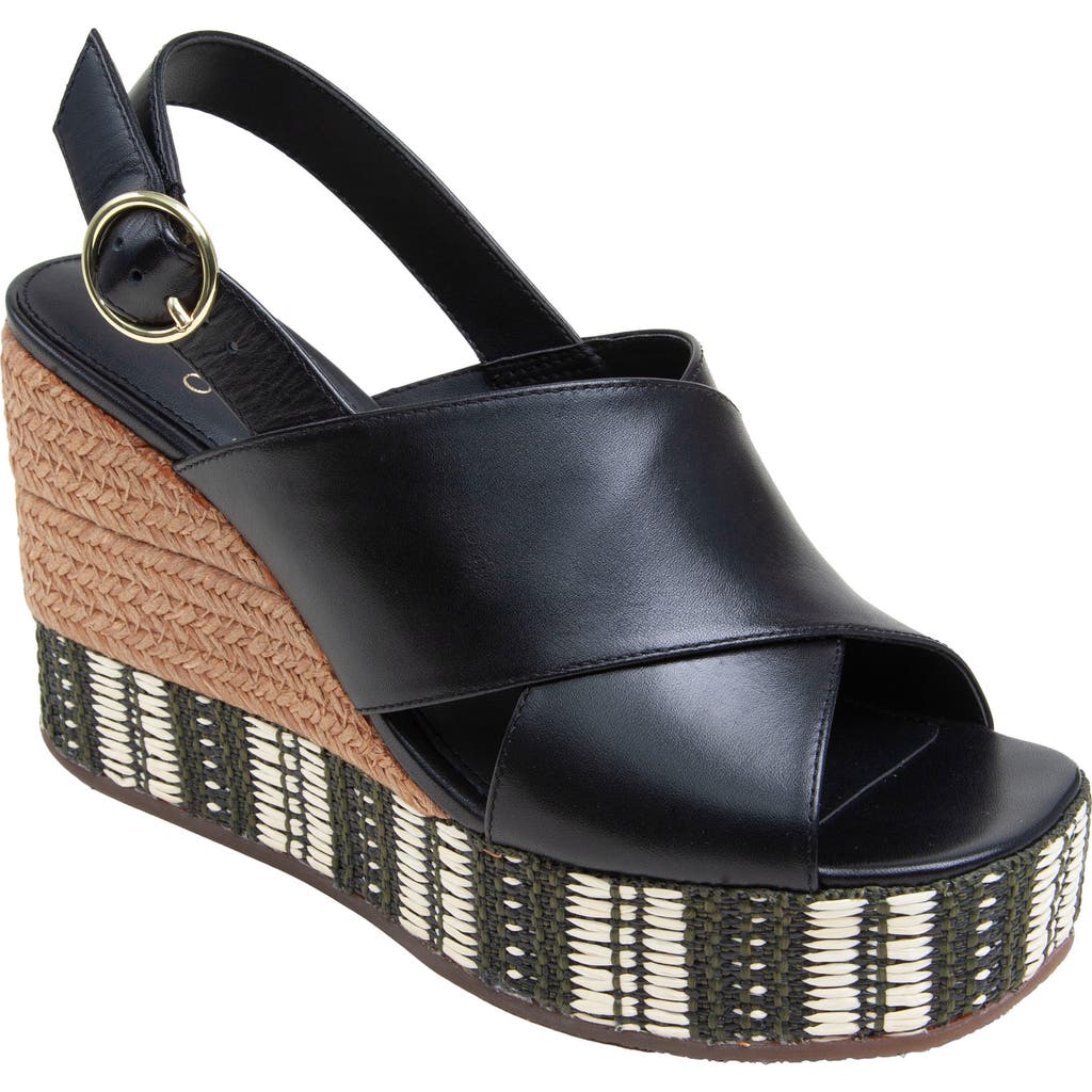 Shop Linea Paolo Valery Wedge Sandal In Black