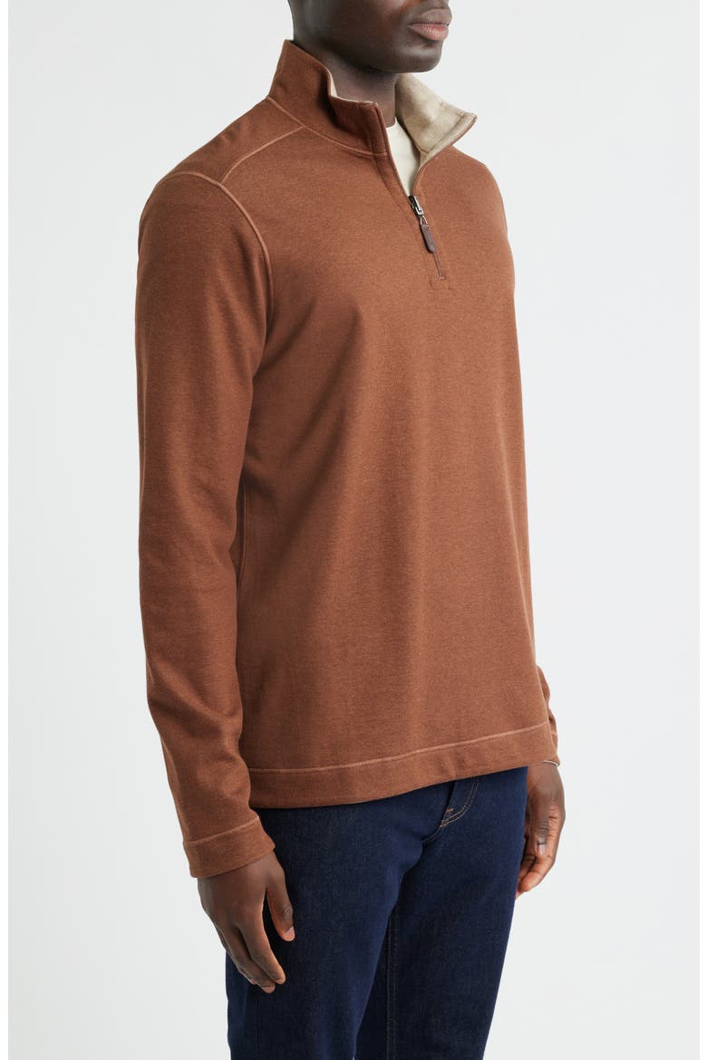 Icon Reversible Quarter Zip, Alternate, color, RUST/ OATMEAL