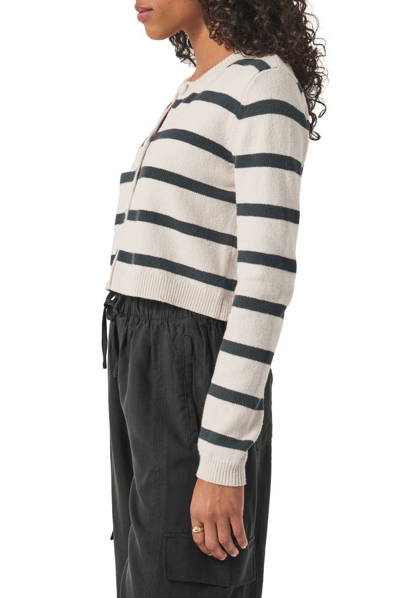Rowena Stripe Crop Cardigan, Alternate, color, MOONSTONE/ LEAD