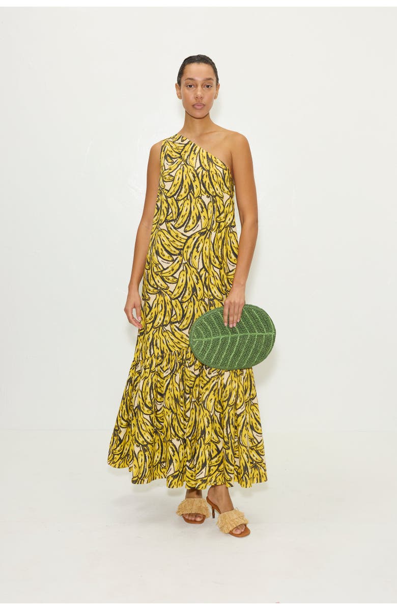 SIMONMILLER Rea Poplin Maxi One Shoulder Dress, Alternate, color, Yellow Bananas