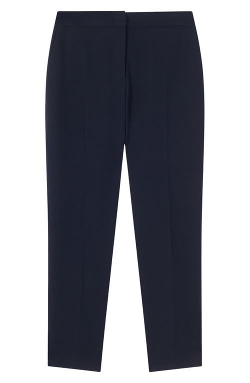 Lk Bennett Wiley Crepe Slim Fit Pants In Blue Navy