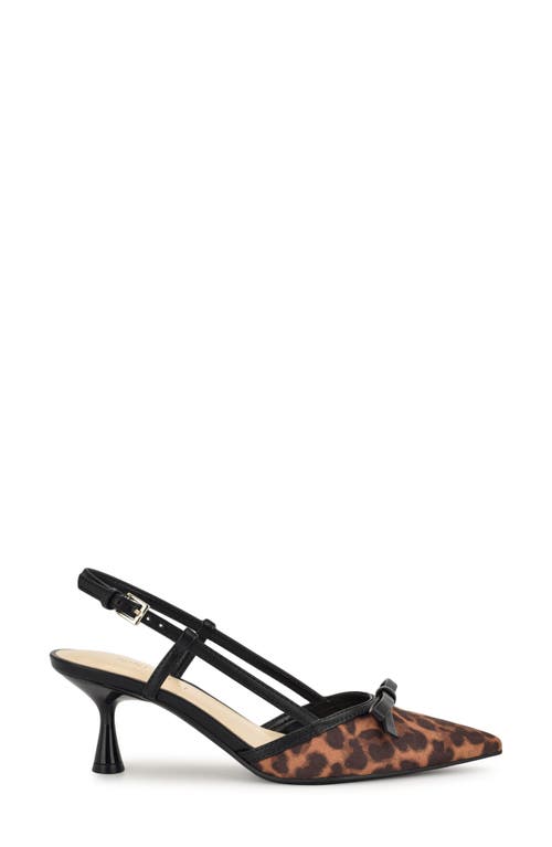 Nine West Reissa Slingback Pointed Toe Pump In Animal Print
