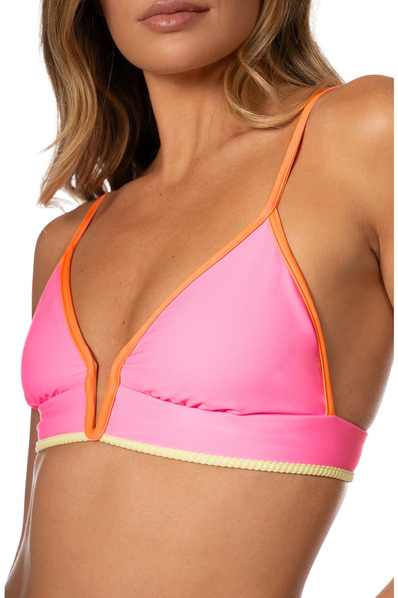 Sugar Sun Parade Reversible Triangle Bikini Top, Alternate, color, LIGHT/ PASTEL PINK