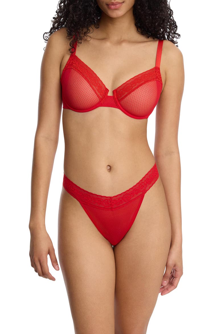 V-Front Lace Thong, Alternate, color, HOLLY
