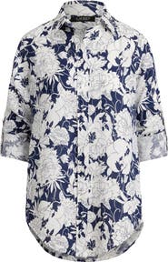 Lauren Ralph Lauren Karrie Floral Linen Button-Up Shirt
