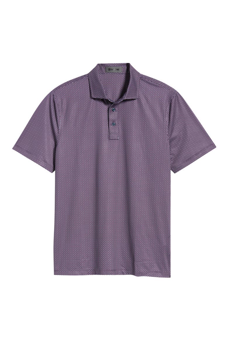 Mod Geo Tech Jersey Performance Polo, Alternate, color, TWILIGHT / DARK PLUM