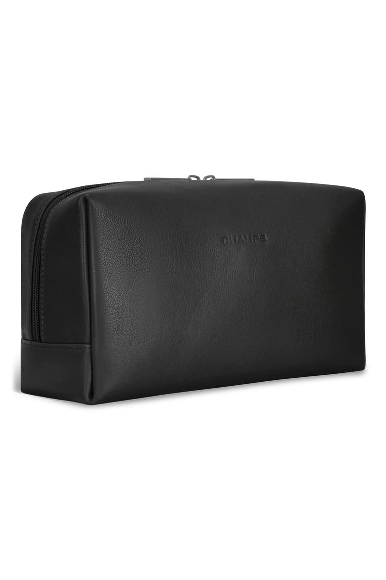 Onyx Leather Dopp Kit, Alternate, color, BLACK