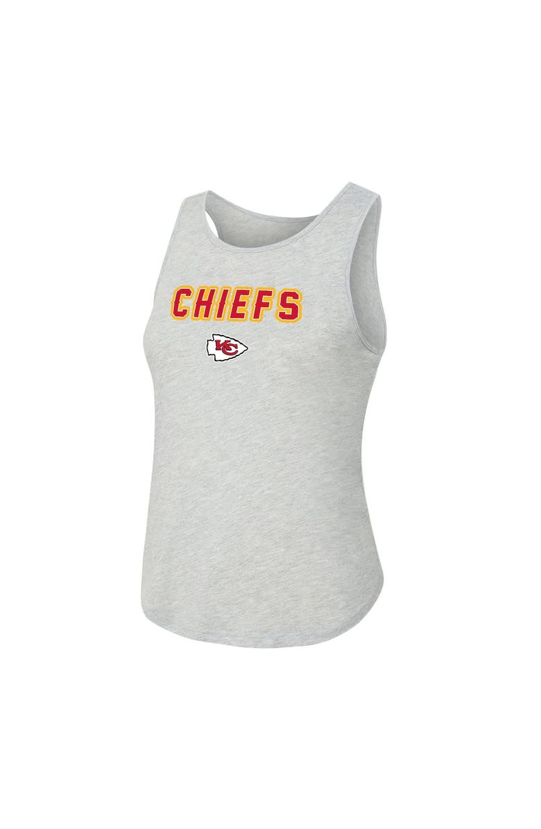 CONCEPTS SPORT Women's Concepts Sport  Heather Gray/Red Kansas City Chiefs Regulate Plaid Tank Top & Pants Sleep Set, Alternate, color, Heather Gray