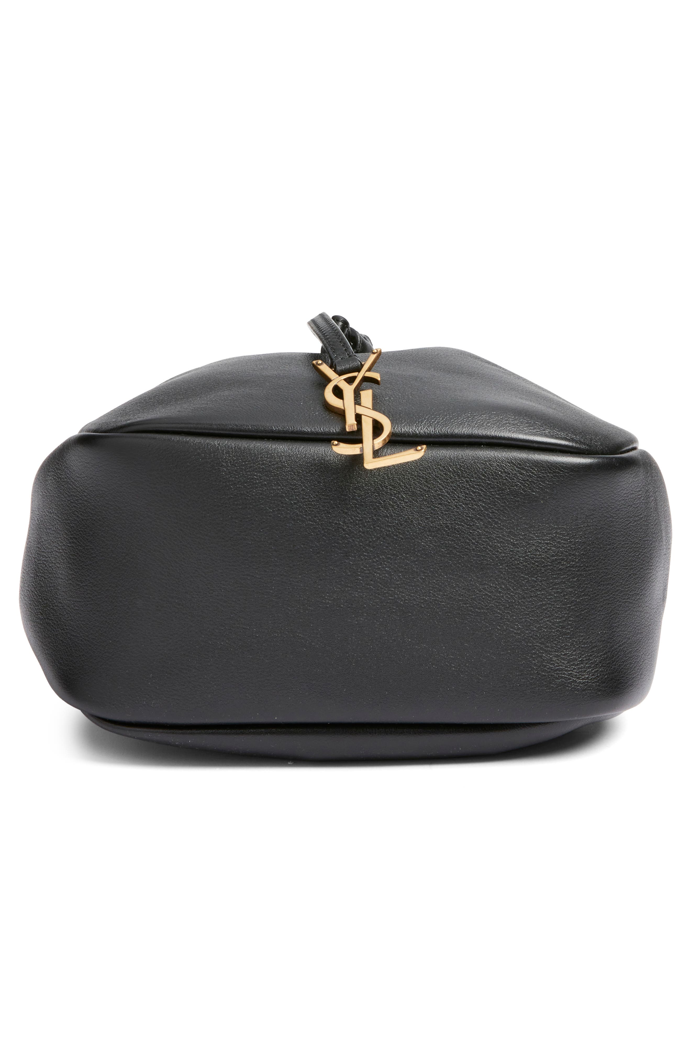 Saint Laurent PARIS VII BUCKET, Alternate, color, Noir/ Caramel Cognac