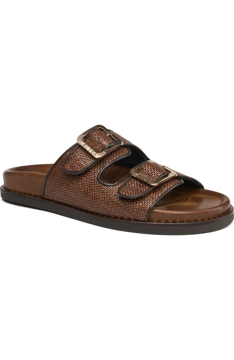 Grace Footwear Kimolos Woven Slide Sandal, Main, color, Brown